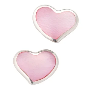 Heart Gemstone Sterling Stud Earrings