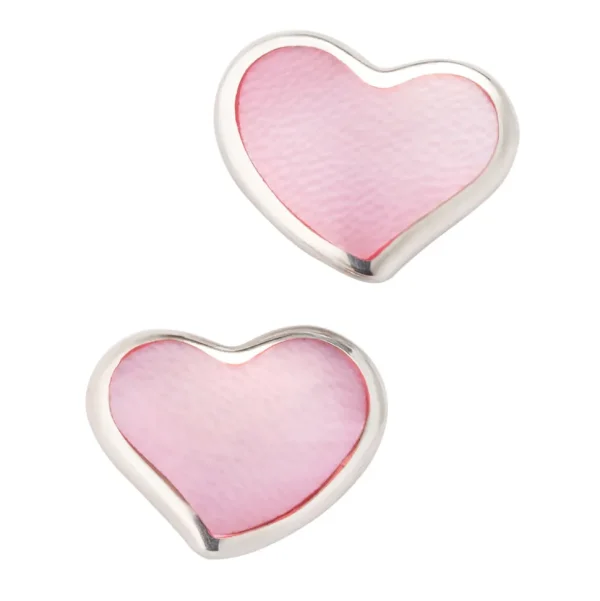 Heart Gemstone Sterling Stud Earrings