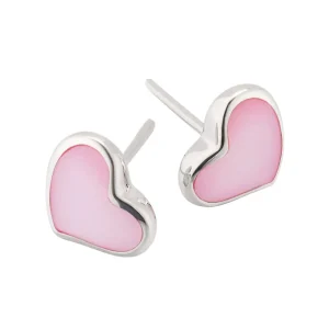 Heart Gemstone Sterling Stud Earrings