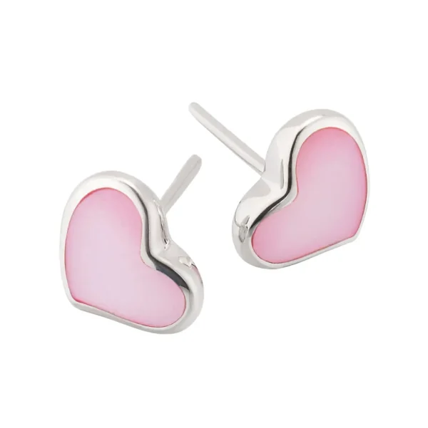 Heart Gemstone Sterling Stud Earrings