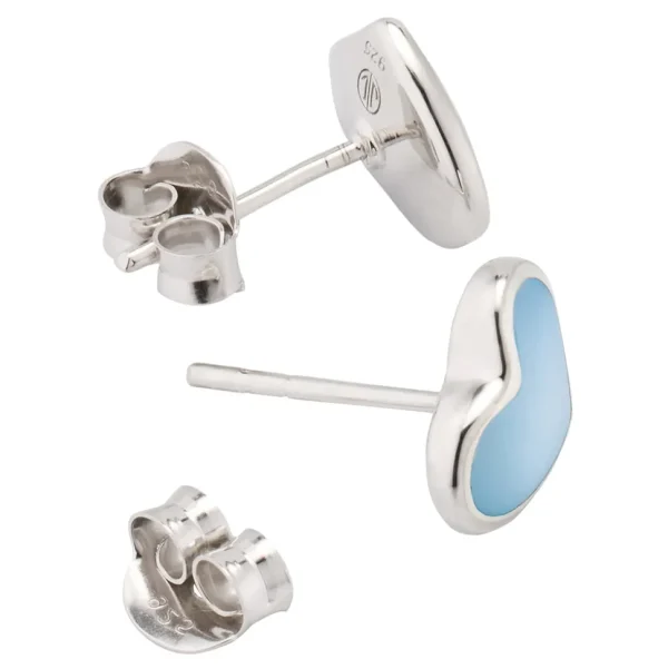 Heart Gemstone Sterling Stud Earrings