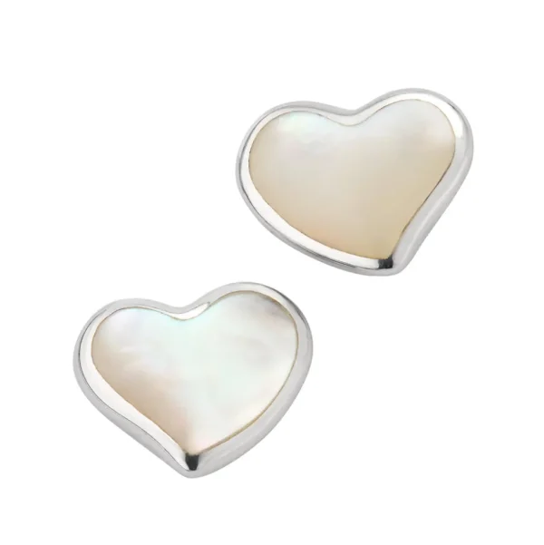 Heart Gemstone Sterling Stud Earrings