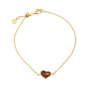 Heart Sterling Bracelet with Gold Vermeil