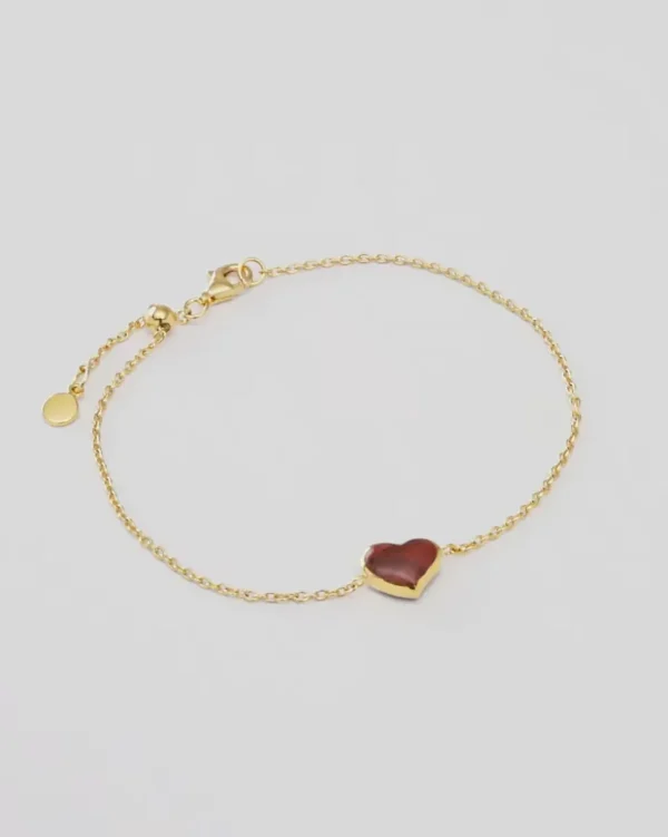 Heart Sterling Bracelet with Gold Vermeil