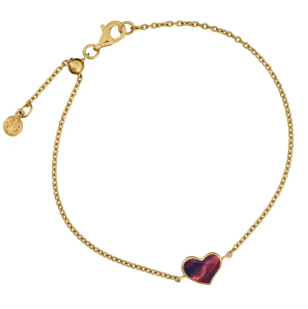 Heart Sterling Bracelet with Gold Vermeil