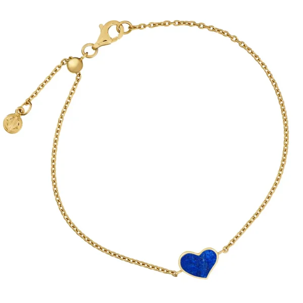 Heart Sterling Bracelet with Gold Vermeil