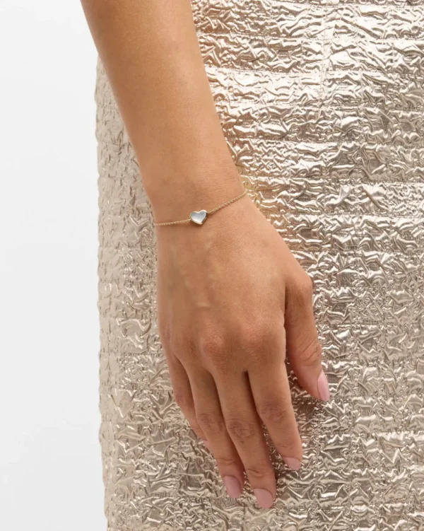 Heart Sterling Bracelet with Gold Vermeil