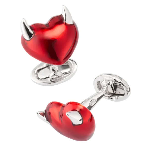 Heart with Horns Sterling Cufflinks