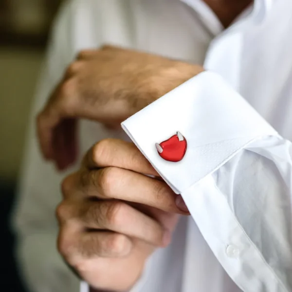 Heart with Horns Sterling Cufflinks