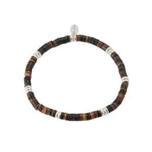 Heishi Shell & Sterling Flex Bracelet