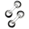 Horseshoe Flip Sterling Black Cufflinks