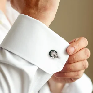 Horseshoe Flip Sterling Black Cufflinks