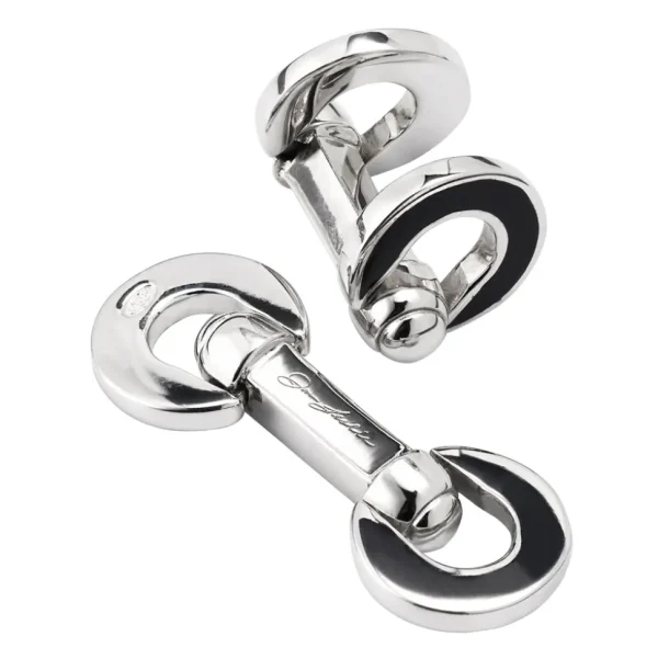 Horseshoe Flip Sterling Black Cufflinks