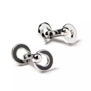 Horseshoe Flip Sterling Black Cufflinks