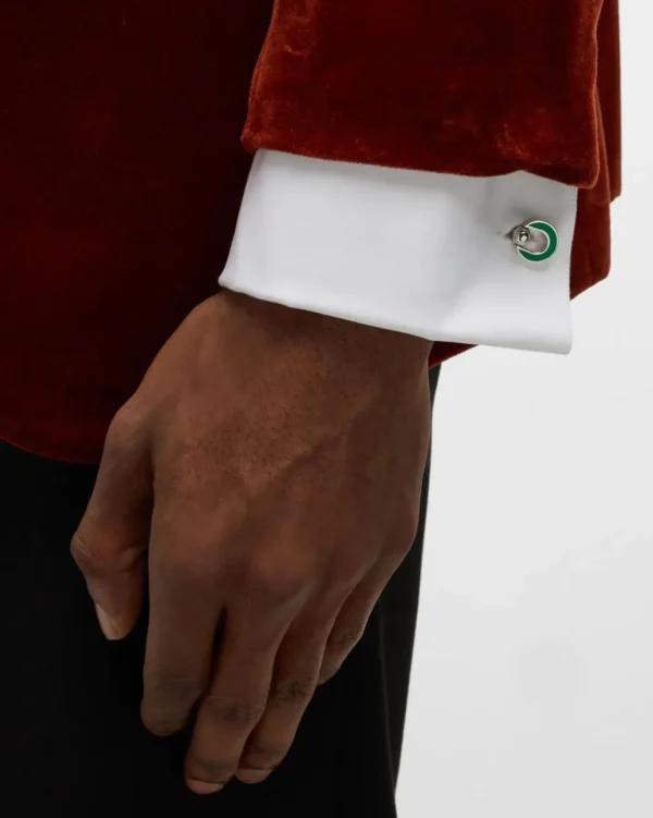 Horseshoe Flip Sterling Green Cufflinks