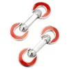 Horseshoe Flip Sterling Orange Cufflinks