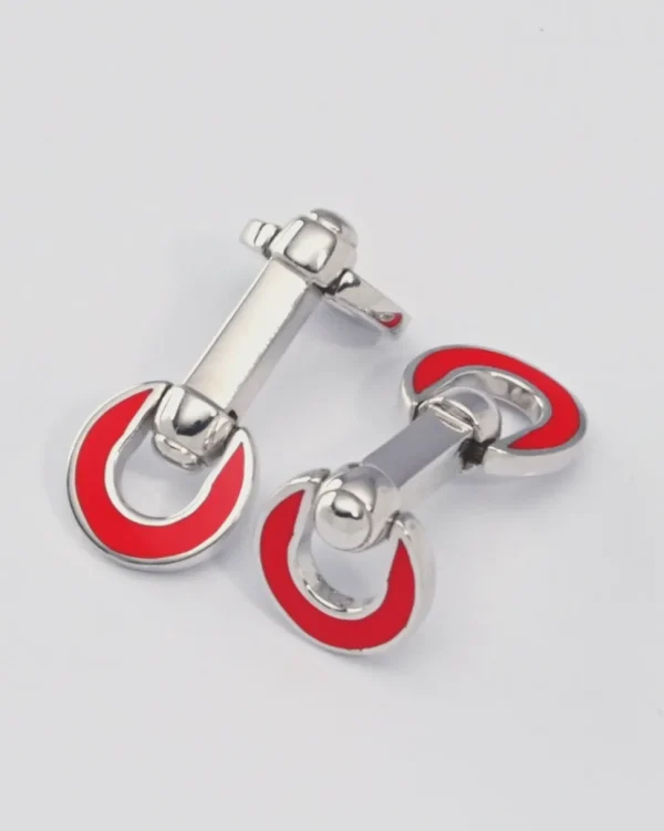 Horseshoe Flip Sterling Orange Cufflinks