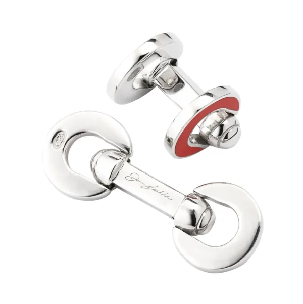 Horseshoe Flip Sterling Orange Cufflinks