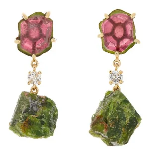 Karatu 18K Gold One of a Kind Gemstone Earrings