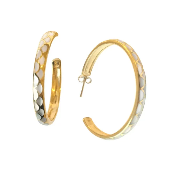 Koi Cascade Gemstone Sterling Silver Hoop Earrings I Jan Leslie