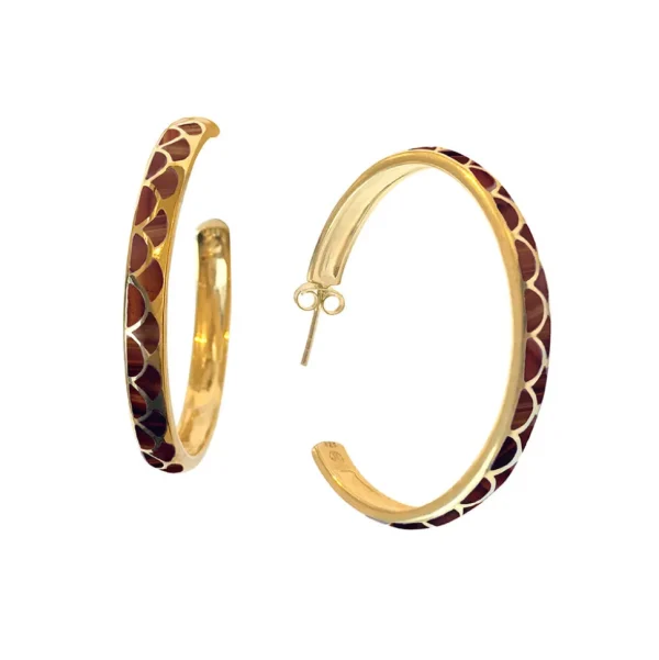 Koi Cascade Gemstone Sterling Silver Hoop Earrings I Jan Leslie