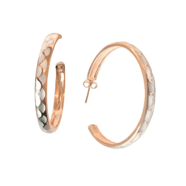 Koi Cascade Gemstone Sterling Silver Hoop Earrings I Jan Leslie