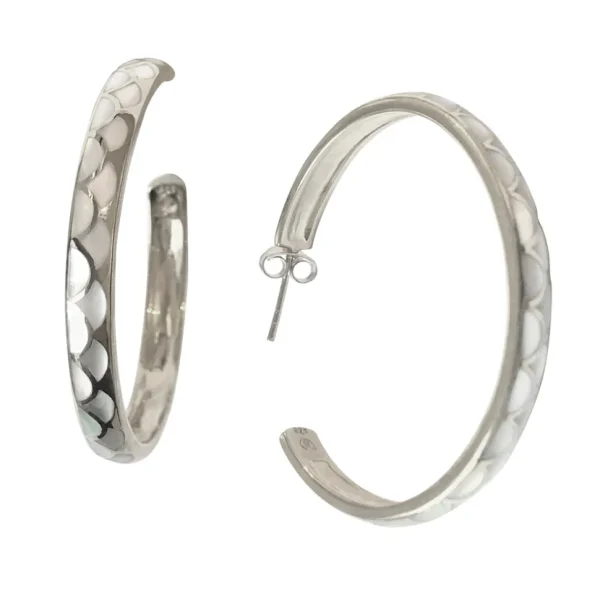 Koi Cascade Gemstone Sterling Silver Hoop Earrings I Jan Leslie