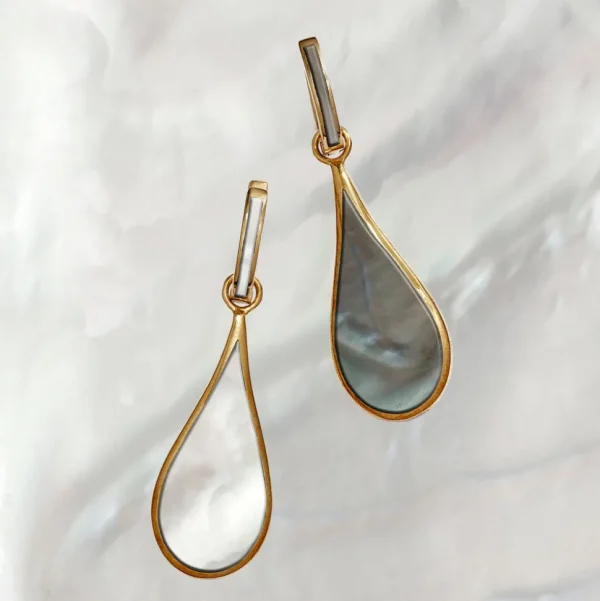 Koi Cascade Gemstone Teardrop 18K Gold Vermeil Sterling Silver Earrings I Jan Leslie