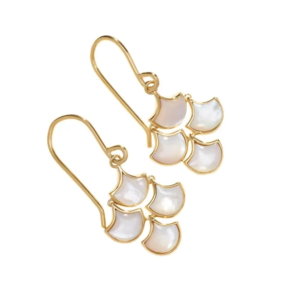 Koi Cascade Moving Mother of Pearl Earring Petite | Jan Leslie