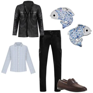 Koi Fish Mother of Pearl Sterling Cufflinks