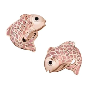 Koi Fish Rose Gold Mother of Pearl Sterling Cufflinks