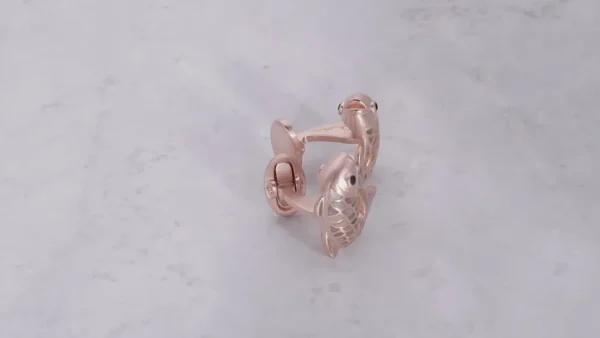 Koi Fish Rose Gold Mother of Pearl Sterling Cufflinks