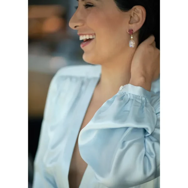 La Boca 18K Gold One of a Kind Gemstone Earrings
