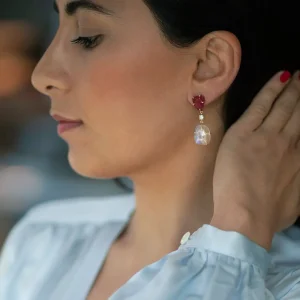 La Boca 18K Gold One of a Kind Gemstone Earrings