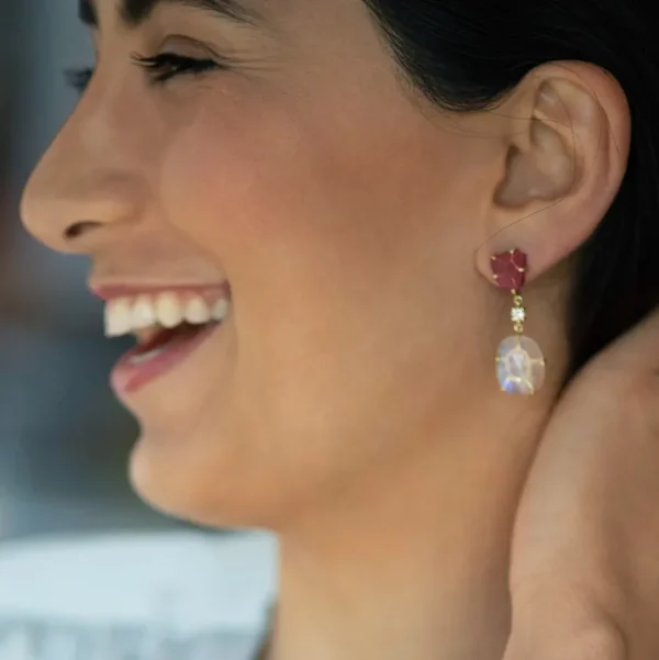 La Boca 18K Gold One of a Kind Gemstone Earrings