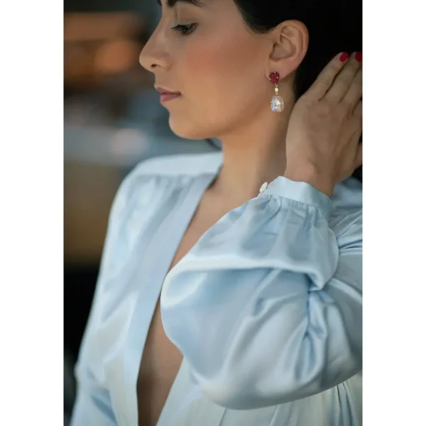 La Boca 18K Gold One of a Kind Gemstone Earrings
