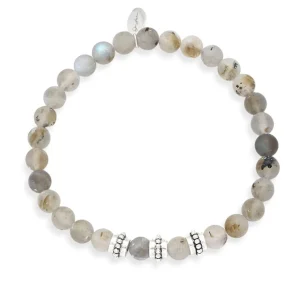 Labradorite & Antique Beaded Flex Bracelet