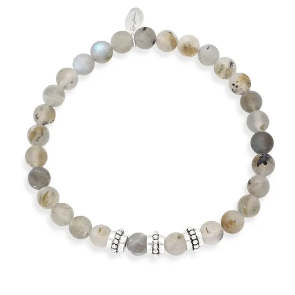 Labradorite & Antique Beaded Flex Bracelet