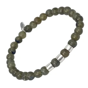 Labradorite Beads and Sterling Flex Bracelet