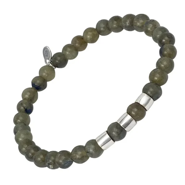 Labradorite Beads and Sterling Flex Bracelet