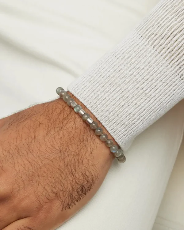 Labradorite Beads and Sterling Flex Bracelet