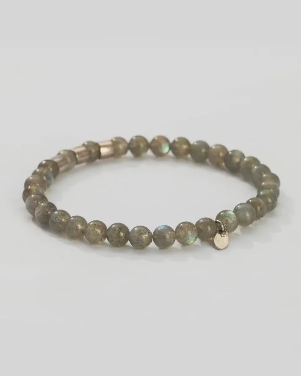 Labradorite Beads and Sterling Flex Bracelet