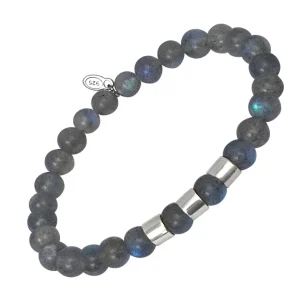 Labradorite Beads and Sterling Flex Bracelet