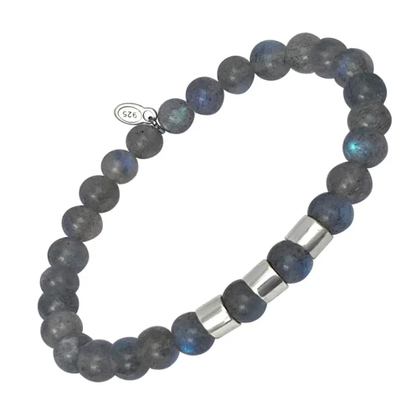 Labradorite Beads and Sterling Flex Bracelet