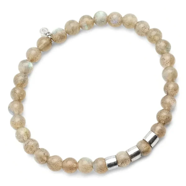 Labradorite Beads and Sterling Flex Bracelet
