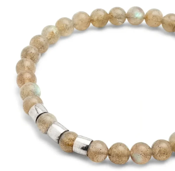 Labradorite Beads and Sterling Flex Bracelet