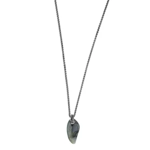 Labradorite Gemstone Horn Pendant Necklace