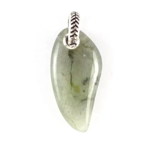 Labradorite Gemstone Horn Pendant Necklace