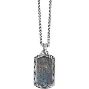 Labradorite Gemstone Plaque Sterling Pendant & Necklace
