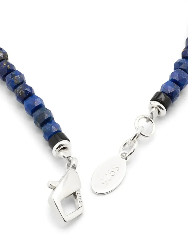Lapis Bead & Wood Bracelet Sterling